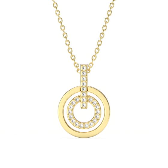 Swarovski deals Necklace Double Circle Crystal Pendant 16”