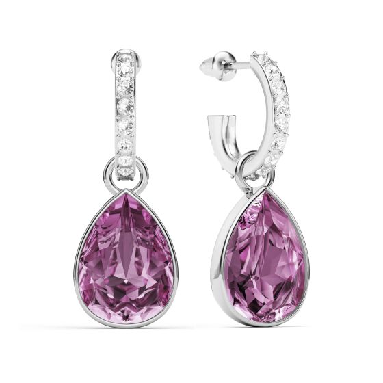 Sparkly Amethyst statement store teardrop necklace & Earring set