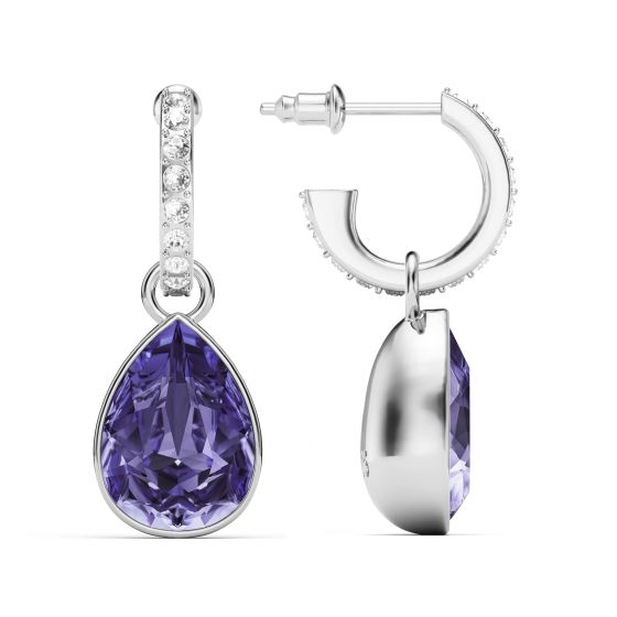 14k White Gold outlet Sterling Silver Tanzanite Dangle Earrings