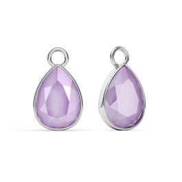 Metallic Crescendo Loop Chain 2024 Earring with swinging oval Amethyst Swarovski crystal