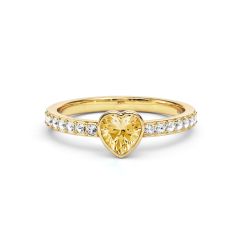 Solitaire Petite Heart Ring Crystal Golden Shadow Crystals Gold Plated