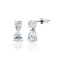 Royal Pear Shaped Cubic Zirconia Drop Earrings