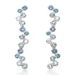 MYJS Fidelity Drop Earrings with Blue Swarovski Crystals WGP Dangle Wedding