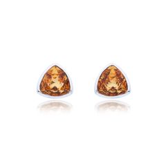 MYJS Trillion Brief Stud Earrings with Colorado Topaz Swarovski® Crystals