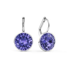 Bella Earrings with 4 Carat Tanzanite Crystals Silver Plated