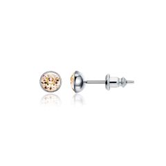 Signature Stud Earrings with 3 Sizes Carat Silk Swarovski Crystals Rhodium Plated