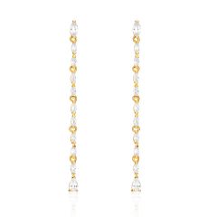 Louison Drop Earrings with CZ Gold Plated Bridal