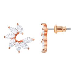 Louison Mini Spiral Earrings with CZ Rose Gold Plated