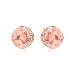 Cushion Statement Mix Carrier Earrings w Vintage Rose Crystals Rose Gold Plated