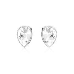 Teardrop Mix Carrier Earrings Rhodium Plated