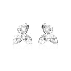 Ida Mix Drop Carrier Earrings Rhodium Plated