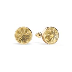 Statement Mix Stud Carrier Earrings Golden Shadow Crystals Gold Plated