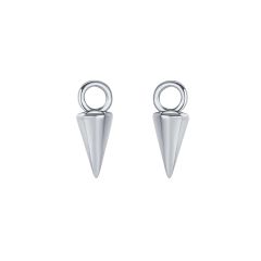 Minimal Pyramid Drop Mix Hoop Earring Charms Rhodium Plated