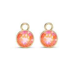 Bella Mix Charms with 2 Carat Orange Delite Swarovski Crystals Gold Plated