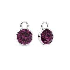 Bella 2 Carat Mix Charms with Amethyst Swarovski Crystals Rhodium Plated