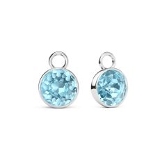 Bella 2 Carat Mix Charms with Aquamarine Swarovski Crystals Rhodium Plated