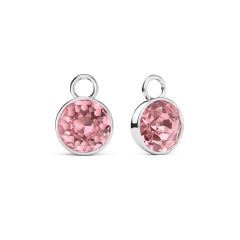 Bella 2 Carat Mix Charms with Light Rose Swarovski Crystals Rhodium Plated