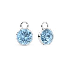 Bella 2 Carat Mix Charms with Light Sapphire Swarovski Crystals Rhodium Plated