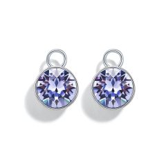 Bella Mix Charms with 2 Carat Swarovski Provence Lavender Rhodium Plated