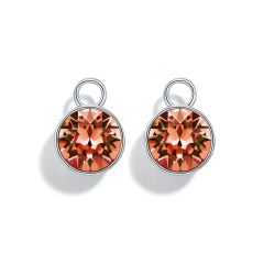 Bella Mix Charms with 2 Carat Swarovski Rose Peach Rhodium Plated