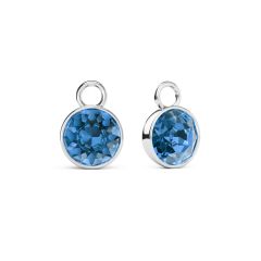 Bella 2 Carat Mix Charms with Sapphire Swarovski Crystals Rhodium Plated