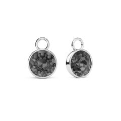 Bella 2 Carat Mix Charms with Swarovski Crystals Silver Night Rhodium Plated