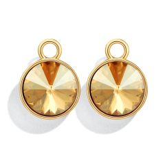 Rivoli Mix Charms with Swarovski Crystal Golden Shadow Gold Plated