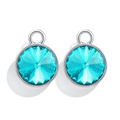 Rivoli Mix Charms with Swarovski Light Turquoise Rhodium Plated