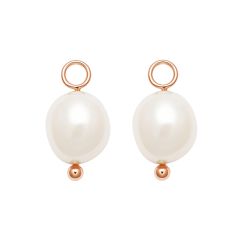 Organic Freshwater Pearl Drop Mix Charm Rose Gold plated