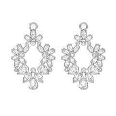 Charlotte Floral Drop Mix Charms Platinum Plated