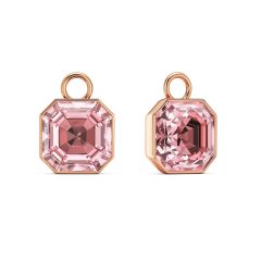 Asscher Mix Charms with Light Rose Crystals Rose Gold Plated