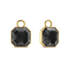 Asscher Mix Charms with Silver Night Crystals Gold Plated