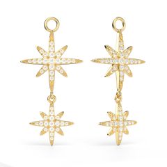 Polaris Statement Drop Star Mix Charms Clear Crystals Gold Plated