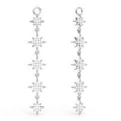 Polaris Deep Drop Star Mix Charms Clear Crystals Rhodium Plated