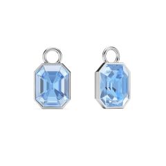 Octagon Mix Charms Light Sapphire Crystal Rhodium Plated