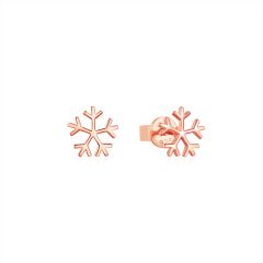 Snowflake Stud Earrings in Sterling Silver Rose Gold Plated