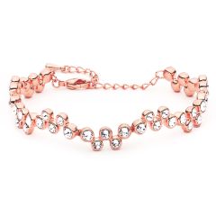 MYJS Fidelity Bracelet made with Clear Swarovski Crystals Rose Gold Plated