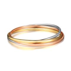 Trinity Interlocking Bangles Tri-Gold Plated