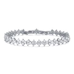 Victoria Regal Cubic Zirconia Tennis Bracelet Rhodium Plated Bridal