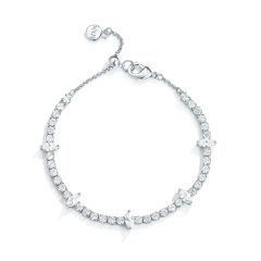 Fitz Tennis Bracelet with Cubic Zirconia Rhodium Plated