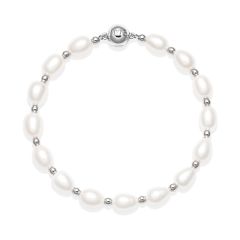 Cadence Freshwater Pearl Bracelet Rhodium Plated