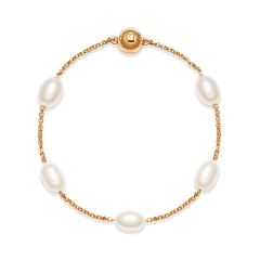 Interlude Freshwater Pearl Bracelet Rose Gold Plated