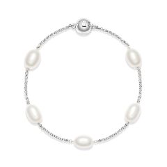 Interlude Freshwater Pearl Bracelet Rhodium Plated