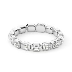 Octagon Tennis Bracelet Clear Crystals Rhodium Plated