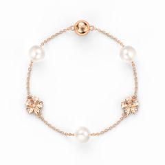 Cherry Blossom Flower Bracelet Freshwater Pearls Rose Gold Plated