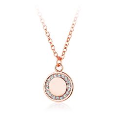 Cosmos Circle Necklace with Swarovski Crystals Rose Gold Ptd MYJS Gift Pendant