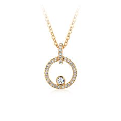 Halo Creativity Circle necklace with Swarovski Crystals GP MYJS Pendant Bridal