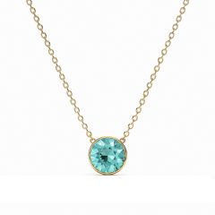 Bella Round 4 carat Necklace Light Turquoise Crystals Gold Plated