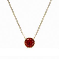 Bella Round 4 carat Necklace Ruby Crystals Gold Plated