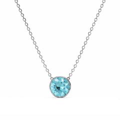 Bella 4 Carat Necklace Aquamarine Crystal Rhodium Plated